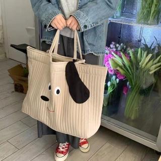 【LEESA】收納袋\購物袋\大容量\待產包\刺繡包包\棉被收納包\可愛百搭\托特包\多功能\育兒袋\媽