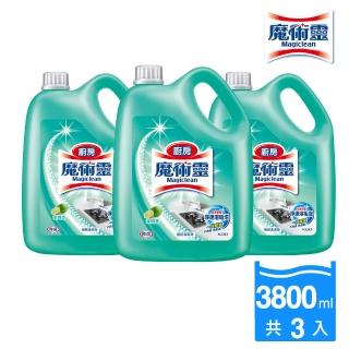 【魔術靈】廚房清潔劑 桶裝3800ml x3/箱(萊姆香)