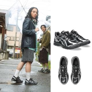 【asics 亞瑟士】JOG 100S 男款 休閒鞋 復古慢跑鞋(1203A741-001 黑 銀 走路 穿搭 網布)