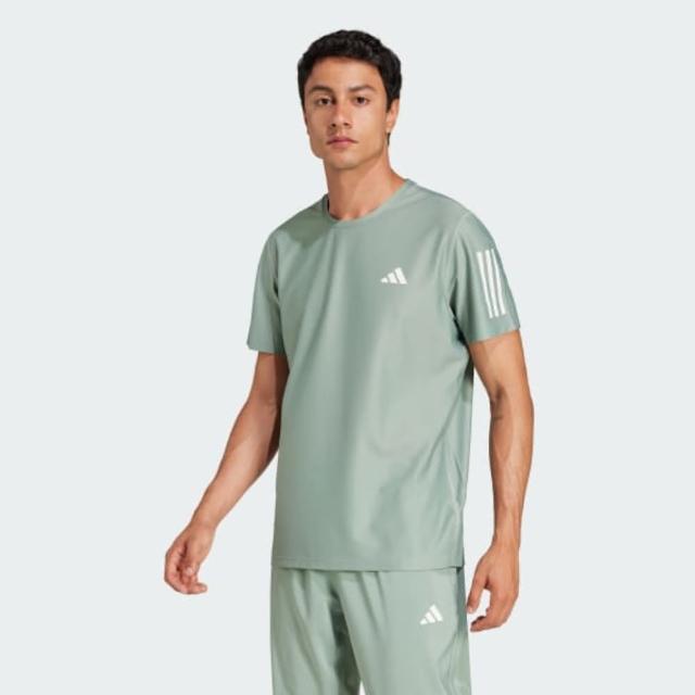 【adidas 愛迪達】短袖上衣 男 訓練 慢跑 OTR B TEE 綠 JC9793