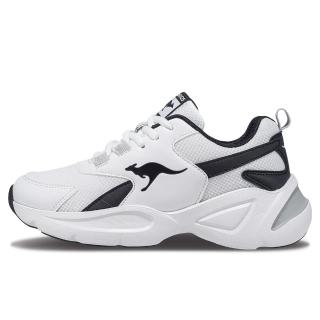 【KangaROOS】美國袋鼠鞋 女 SIENA 奶霜增高厚底老爹鞋/運動/穿搭/生活 黑白(KW41238)