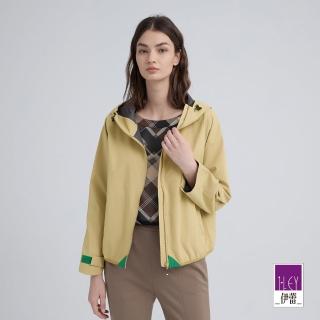 【ILEY 伊蕾】連帽抽繩防風外套(卡其；M-XL；1243564906)