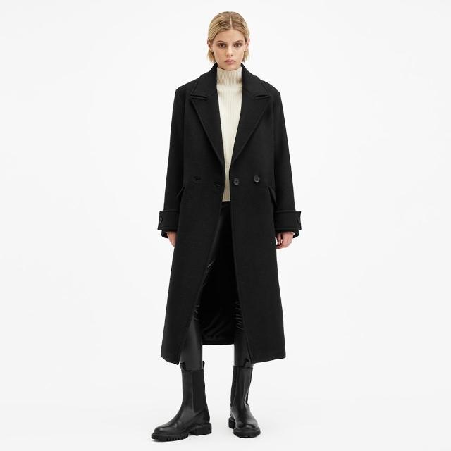 【ALLSAINTS】MABEL 英倫俐落長版羊毛大衣 W006OZ(舒適版型)