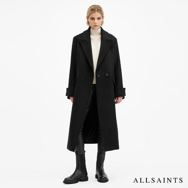 【ALLSAINTS】MABEL 英倫俐落長版羊毛大衣 W006OZ(舒適版型)