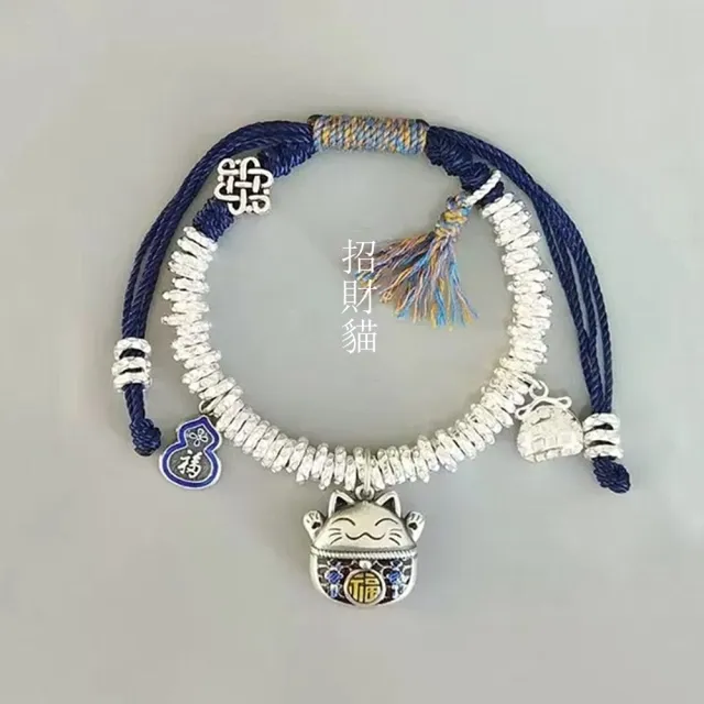 【Penny珮妮】白銅吞金獸招財貓吉祥物手鍊手繩(2款可選/交換禮物/送好友/送閨蜜/生日禮物/情人節/送女友)