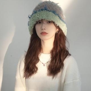 【KT DADA】撞色針織帽 愛斯基摩帽 保暖帽 護耳帽 漁夫帽 針織帽 月子帽 日系毛帽 毛絨帽 保暖
