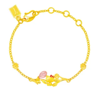 【Just Gold 鎮金店】HELLO KITTY鬱金香 黃金手鍊