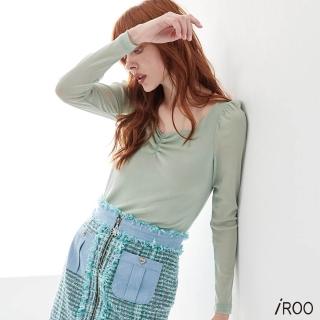 【iROO】鼠尾草綠單品上衣