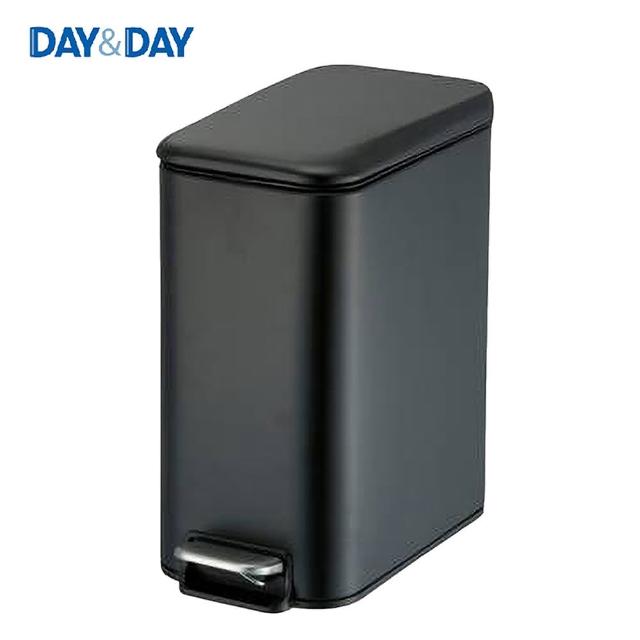 【DAY&DAY】簡約黑色 直向式垃圾桶 5L