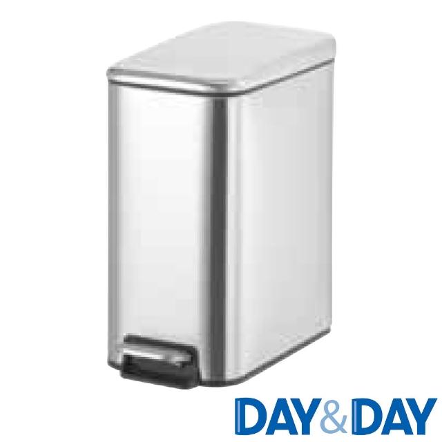 【DAY&DAY】簡約霧銀 直向式垃圾桶 5L