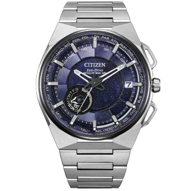 【CITIZEN 星辰】GENTS系列 Satellite Wave X 限量 光動能GPS衛星對時腕錶/星際藍45.4mm(CC3097-52L)