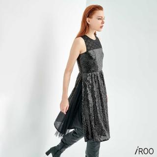 【iROO】光澤亮片晚禮服洋裝