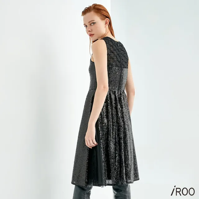 【iROO】光澤亮片晚禮服洋裝