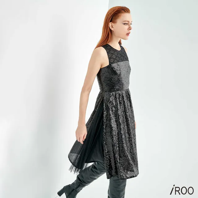 【iROO】光澤亮片晚禮服洋裝