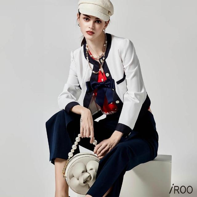 【iROO】開雙衩修身長褲