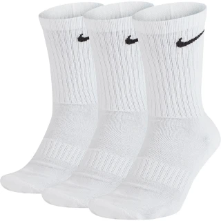 【NIKE 耐吉】襪子 中筒襪 厚底 運動襪 毛圈布 3雙組 U NK EVERYDAY CUSH CREW 白 SX7664-100