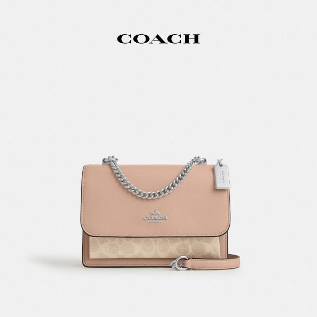 【COACH】蔻馳官方直營 KLARE 經典Logo斜背包-SV/沙黃色/灰褐色(CV978)