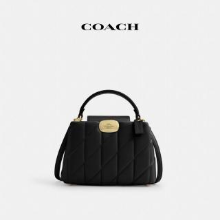 【COACH】蔻馳官方直營 ELIZA絎縫迷你CARRYALL手袋-IM/黑色(CY719)