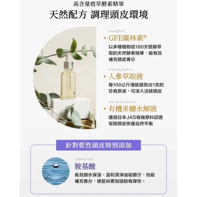 【CONTIN 康定官方直營】酵素極萃滋養洗髮乳/洗髮精 300ml(敏感性頭皮/乾燥髮/配方升級)