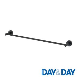 【DAY&DAY】生活美學 不鏽鋼 單桿毛巾掛桿組-霧黑 60公分(不含安裝)