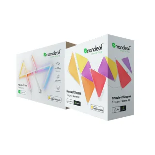 【Nanoleaf】造型組合-智能三角燈9片組+星座燈9條組(RGB LED 觸控 音樂 氣氛燈 像素燈)