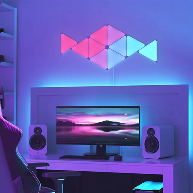【Nanoleaf】Shapes智能三角燈3片擴充組(RGB LED 觸控 音樂 氣氛燈 LED燈 像素燈)