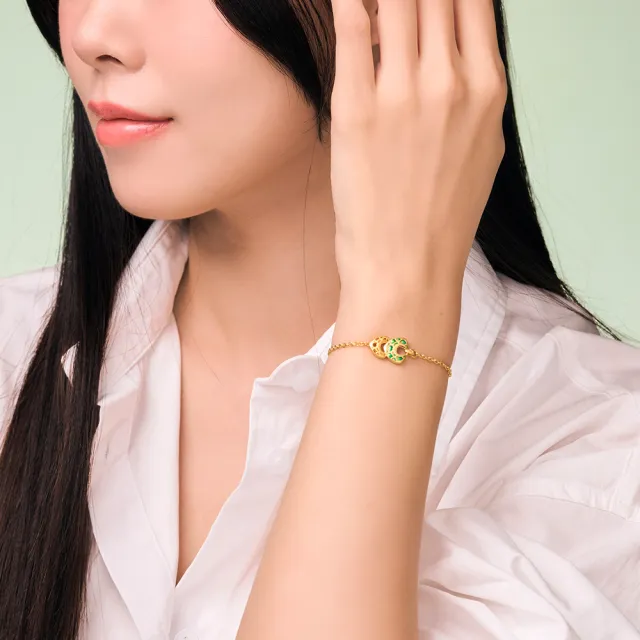 【Just Gold 鎮金店】幻彩龍麟 黃金手鍊