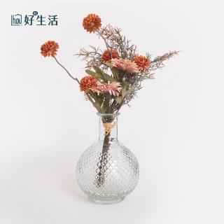 【hoi! 好好生活】復古浮雕法式透明玻璃花瓶(多款可選)