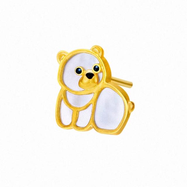 【Just Gold 鎮金店】冰川珍奇-北極熊 黃金單耳耳環