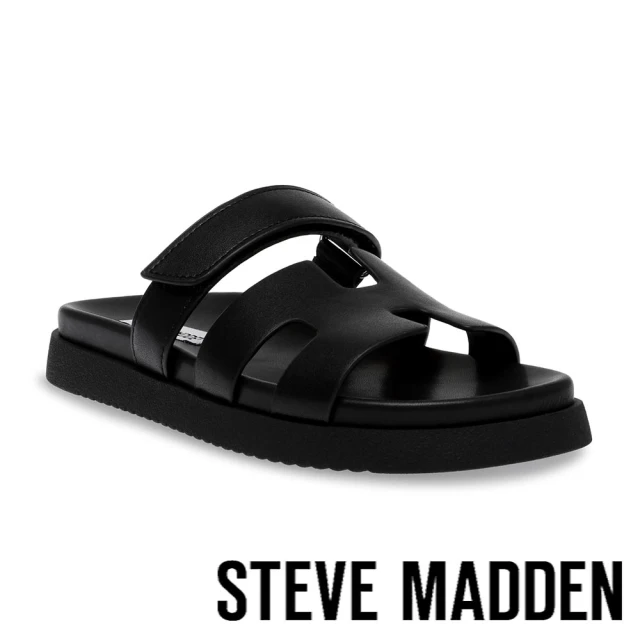 steve madden MAYVEN-CN 魔鬼氈休閒H涼拖鞋(黑色)