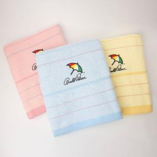 【Arnold Palmer 雨傘】1入 淺彩條繡AP 浴巾(FZ-BT0609AP)