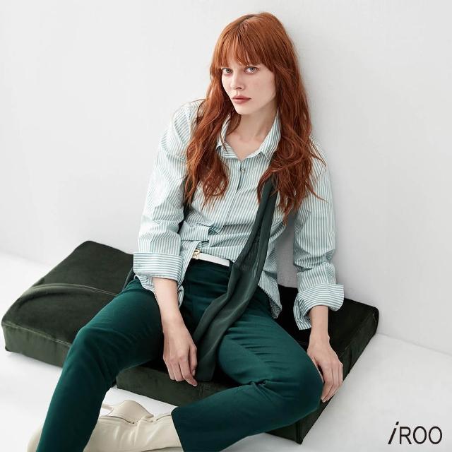 【iROO】金屬環領片襯衫式上衣