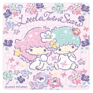 【HUNDRED PICTURES 百耘圖】LittleTwinStars雙星仙子-花朵系列-三色堇拼圖磁鐵16片-方(三麗鷗)