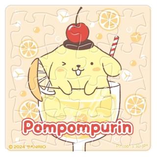 【HUNDRED PICTURES 百耘圖】Pompompurin布丁狗-氣泡水系列-酸甜柳橙拼圖磁鐵16片-透明-方(三麗鷗)