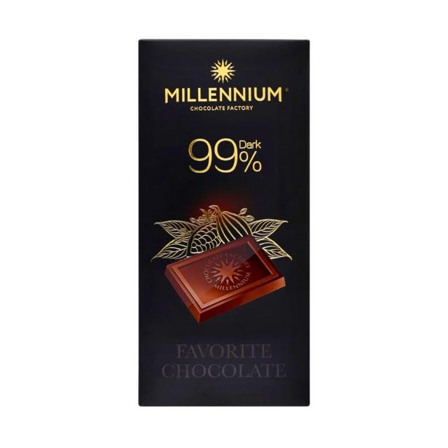 即期品【烏克蘭Millennium】99% 純黑巧克力100g