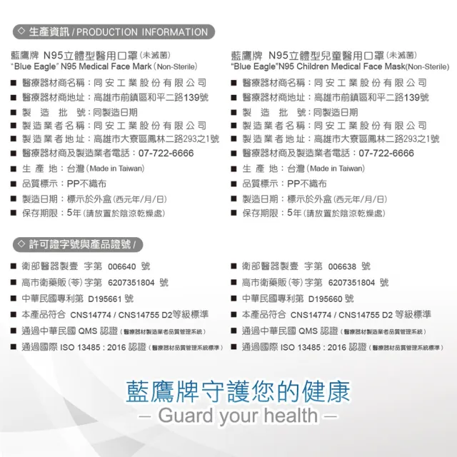【藍鷹牌】N95石墨烯 3D立體型6-10歲兒童醫用口罩 50片x2盒
