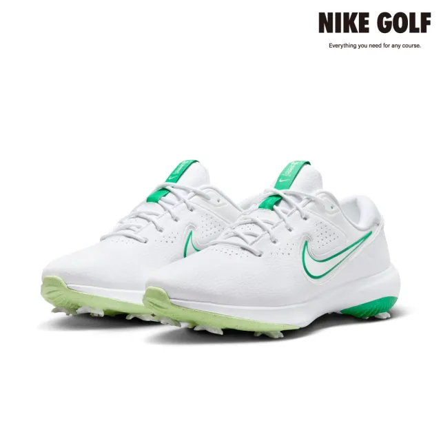 【NIKE GOLF】男款 Nike Victory Pro 3  Nike高爾夫球鞋寬版(白色/頂峰白色/綠色)