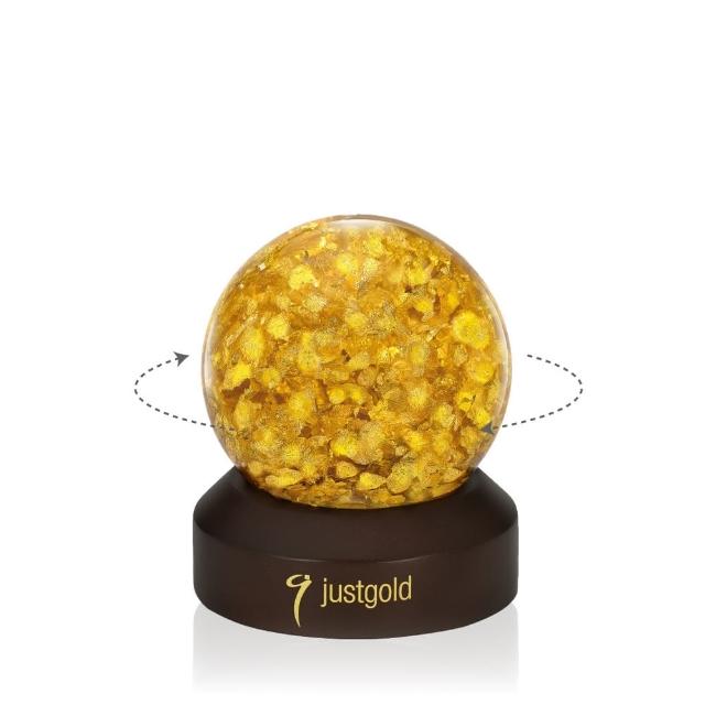 【Just Gold 鎮金店】工藝擺件-旋轉版金箔水晶球