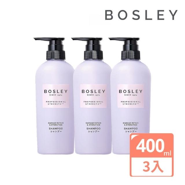 【日本Bosley】黑髮青春還原修護洗髮精400ml 三入組(黑髮養護升級版)