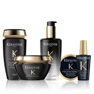 【KERASTASE 巴黎卡詩】黑鑽極萃逆時奢華組(黑鑽極萃髮油+髮膜+髮浴)