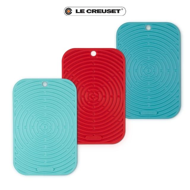 【Le Creuset】耐熱矽膠長方型隔熱墊(櫻桃紅/加勒比海藍/薄荷綠 3色選1)