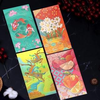 【WE CHAMP】新年繽紛花樣紅包袋-6入(紅包袋 新年紅包 過年紅包 立體浮雕)