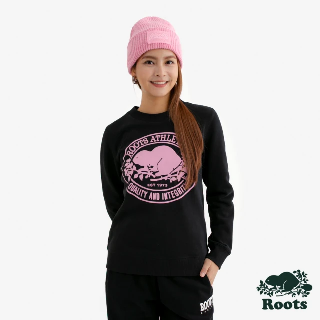 Roots Roots女裝- HERITAGE BEAVER 圓領上衣(黑色)