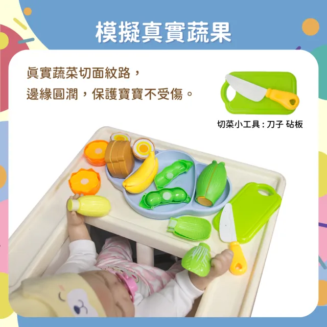 【OhBabyLaugh】蔬果切切樂(早教啟蒙/扮家家酒/烹飪玩具/仿真廚具/切切樂)
