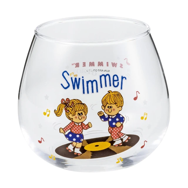 sunart Swimmer聯名系列 不倒翁玻璃杯 男孩和女孩