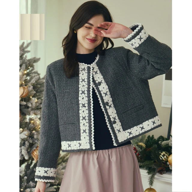 Nicoco dailyNicoco daily 白鴨絨手工蕾絲外套