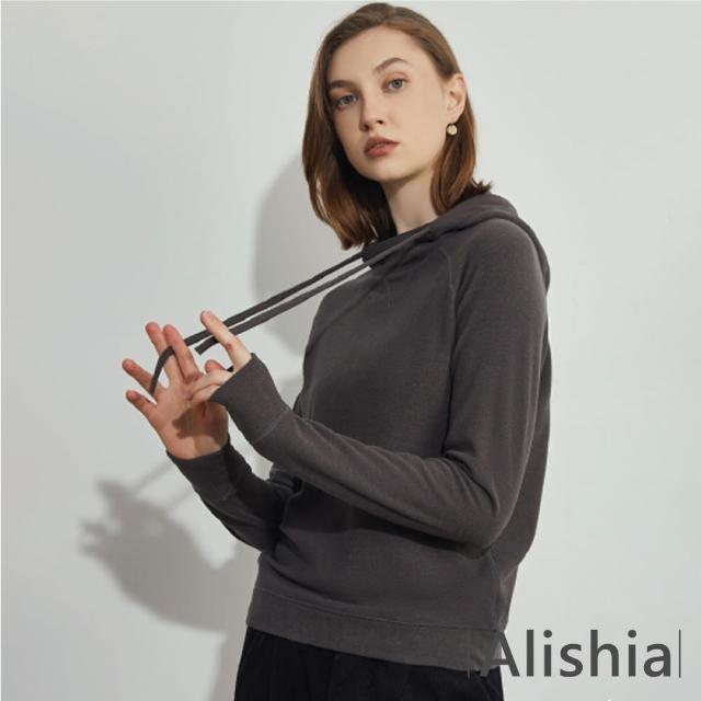 【Alishia】女士秋冬時尚寬鬆絨帽上衣 S-XL(黑 / 白 / 綠 / 米 / 玫紅 / 灰)