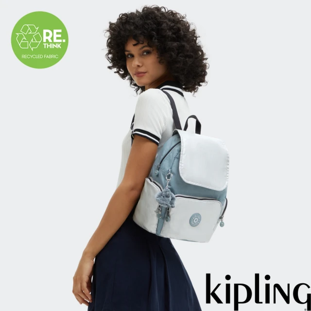 KIPLING官方旗艦館 粉灰色拼接手提側背包-ART MI