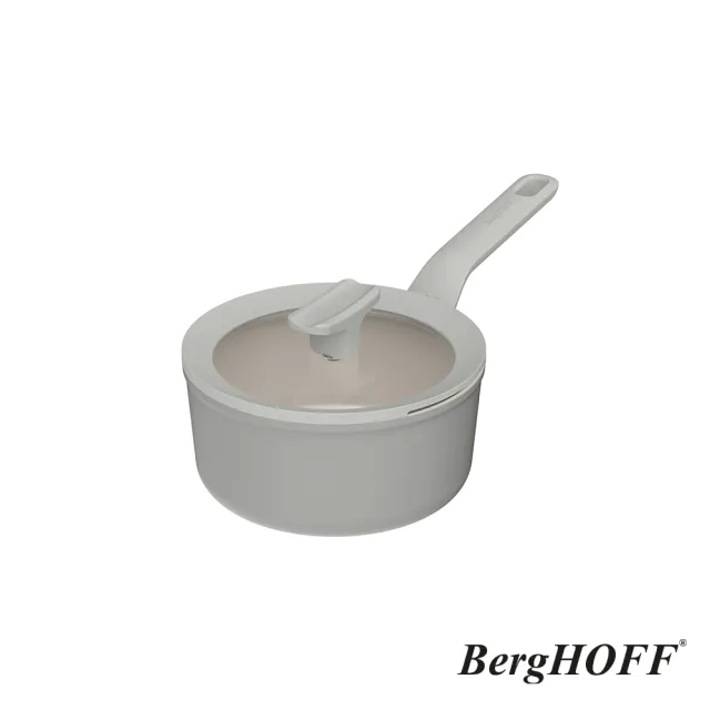 【BergHOFF 貝高福】Balance陶瓷塗層不沾鍋單柄含蓋湯鍋18cm(BHBL-S18)