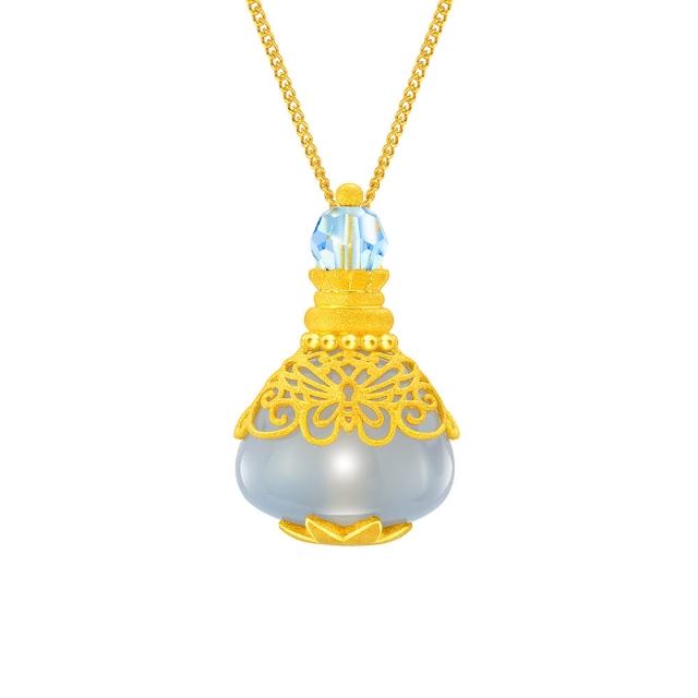 【Just Gold 鎮金店】摯愛物語-藍蝶香水瓶 黃金吊墜(不含鍊)